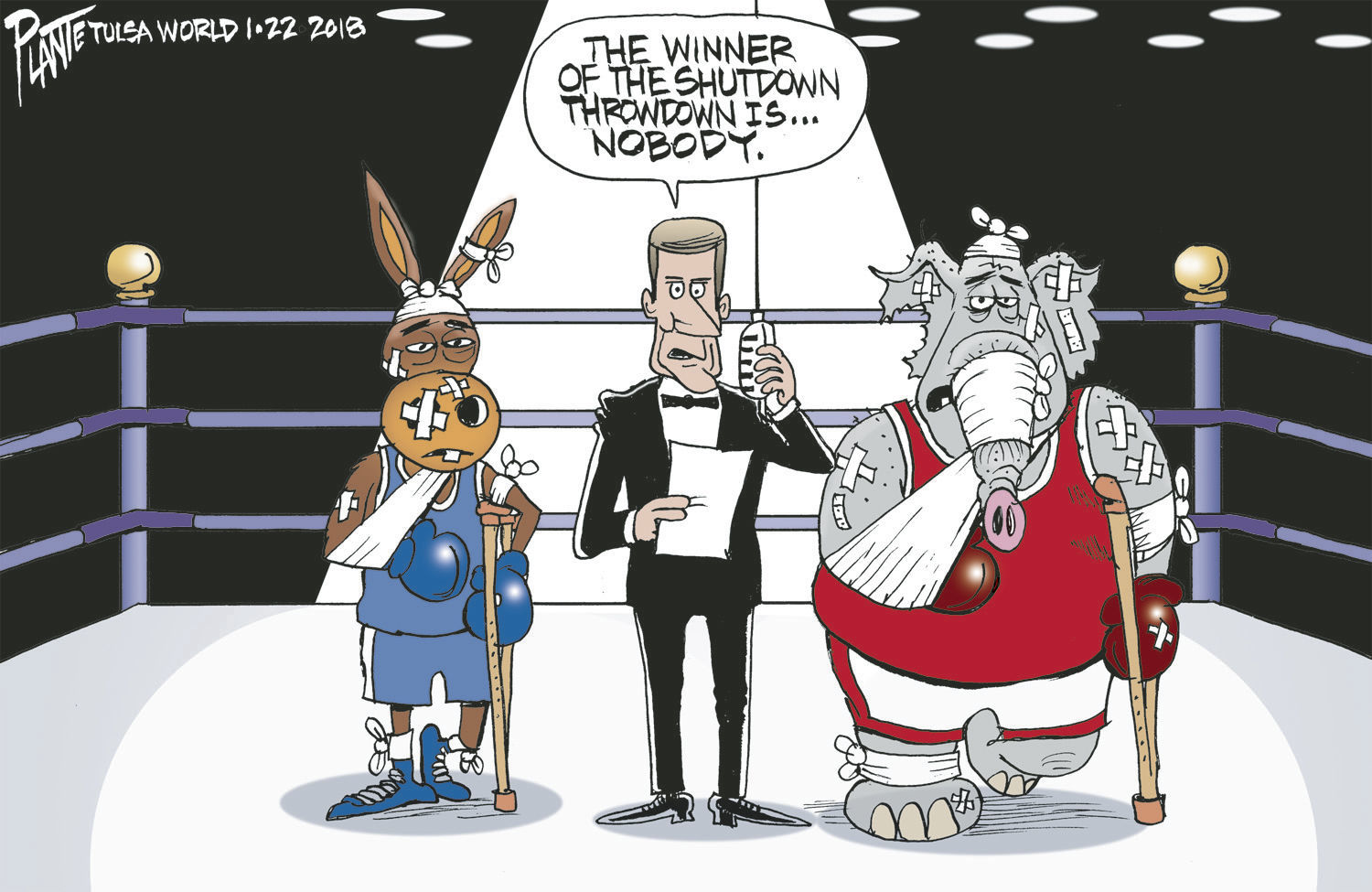 Bruce Plante Cartoon: Shutdown Throwdown